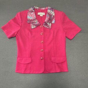 Vintage Pablo Collection Women's Blazer Pink Size 8 Petite Classic Jacket